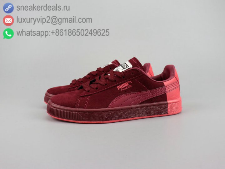 Puma Basket Classic Tiger Mesh Pigeon Unisex Shoes Low Burgundy Pink Leather Size 36-44